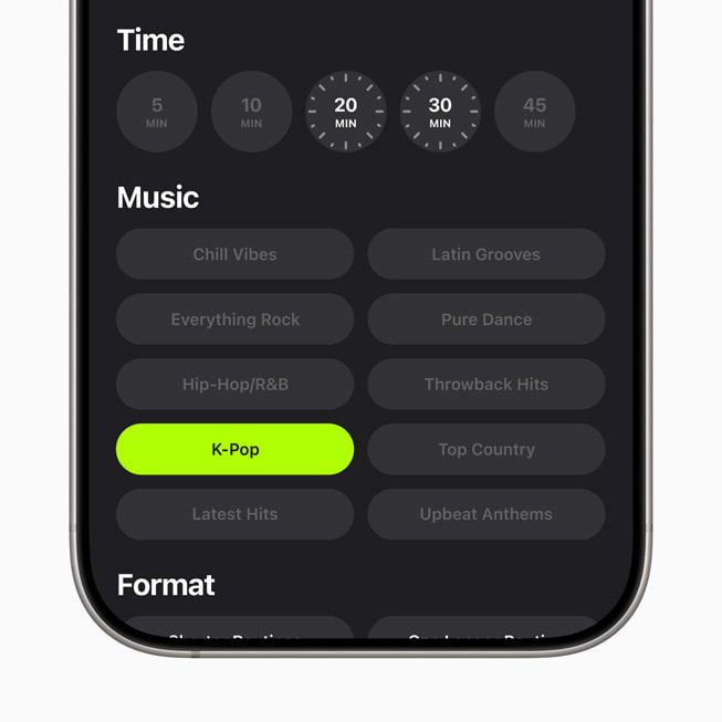 apple fitness k-pop